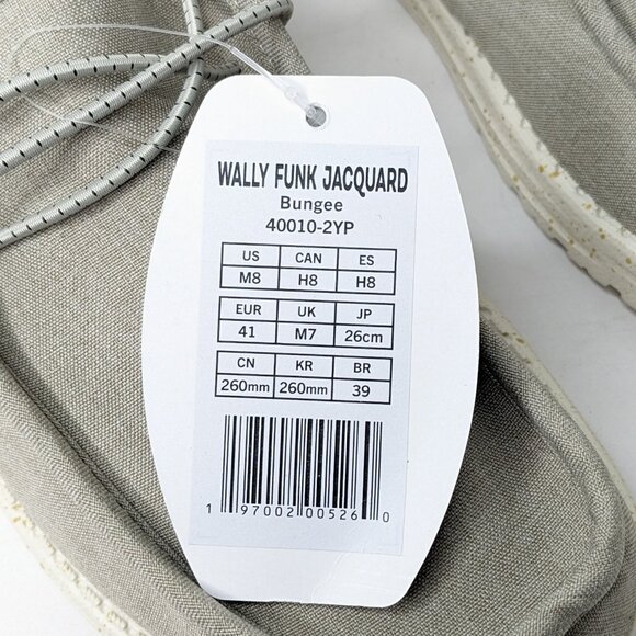 Hey Dude Wally Funk Jacquard Casual Shoes, Grey, Men\'s 8 M